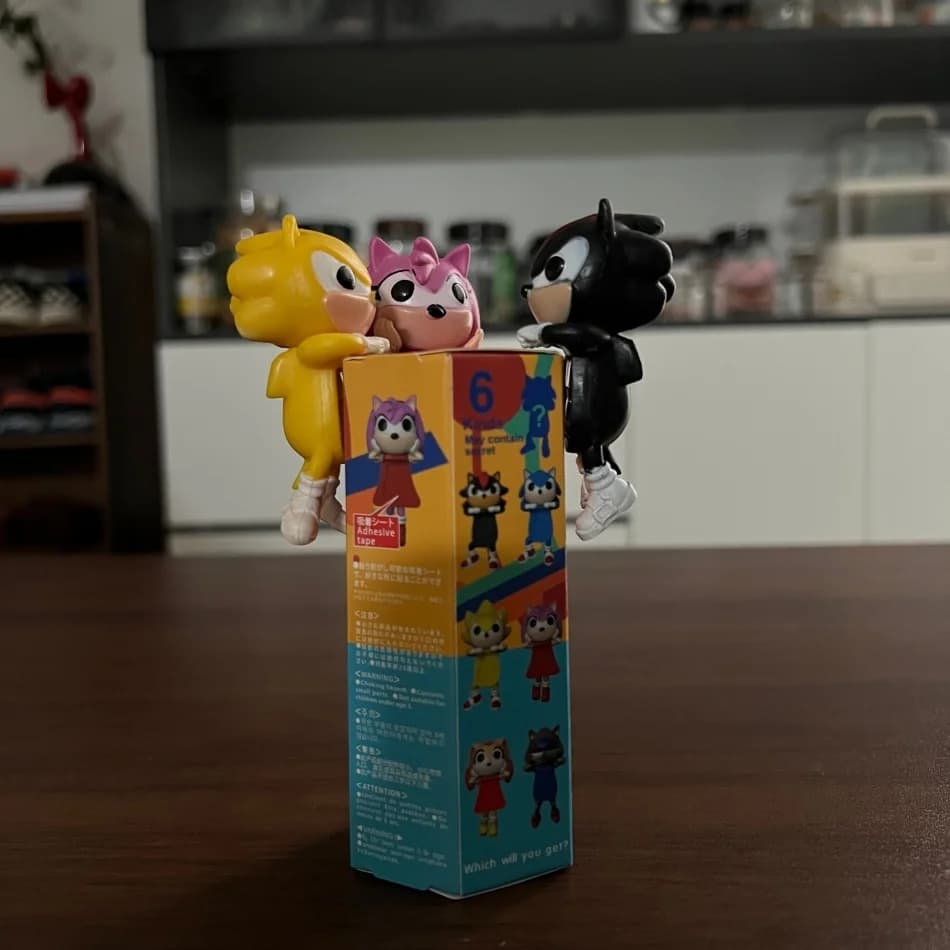 Sonic Party Angel Blind Box End Box Car Ornament Decorazione del telefono cellulare Figura di riccio Anime fatto a mano Giocattoli regalo adorabili