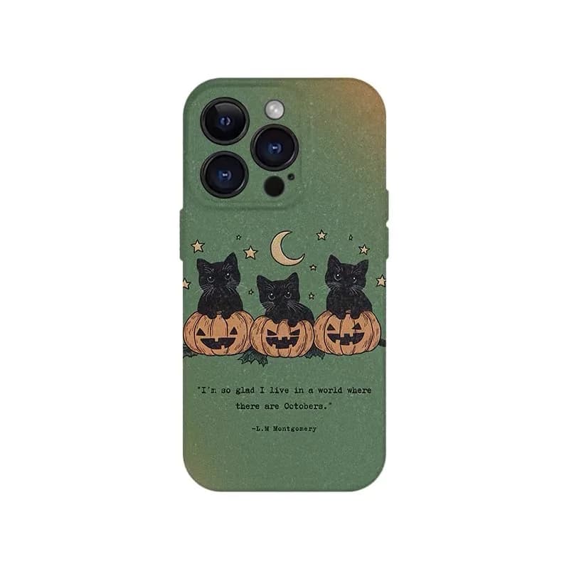 Green Starry Night Pumpkin Lantern Case for IPHONE 17 16 ProMax 15 14 Plus 13 12 MINI 11PRO 16Plus XR XS MAX Acrylic Phone Cover