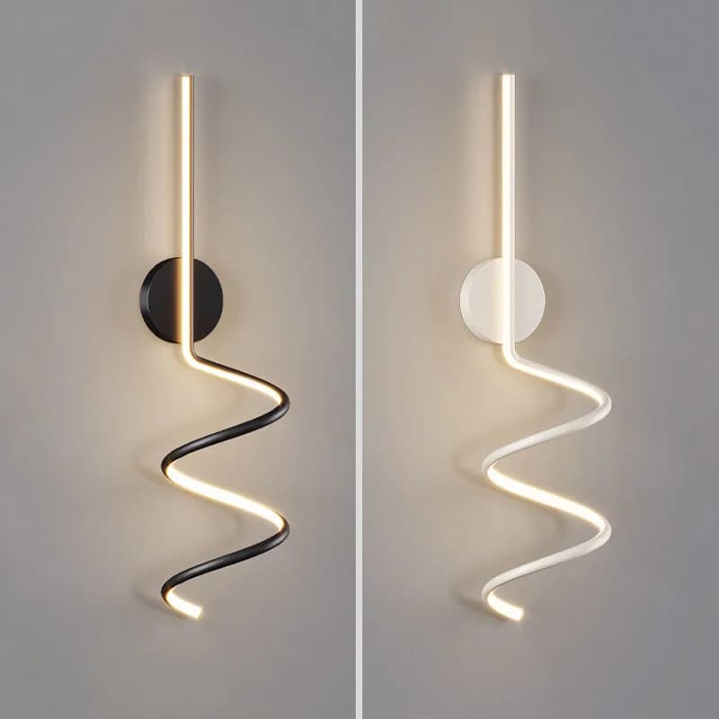 Lampade da parete a LED a spirale minimamente per comodini, corridoi, soggiorni, apparecchi di illuminazione nordici, divano, sfondo, decorazioni per la casa