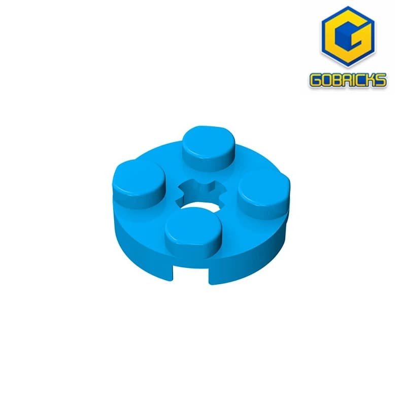 Gobricks 10 pz/lotto MOC assembla particelle 4032 piastra rotonda 2x2 con foro per asse blocchi parti bambini giocattoli educativi fai da te
