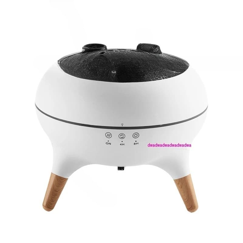 Umidificatore per aromaterapia con anello di nebbia di fiamma, macchina per aromaterapia porosa con venature del legno con lanterna dinamica per meduse