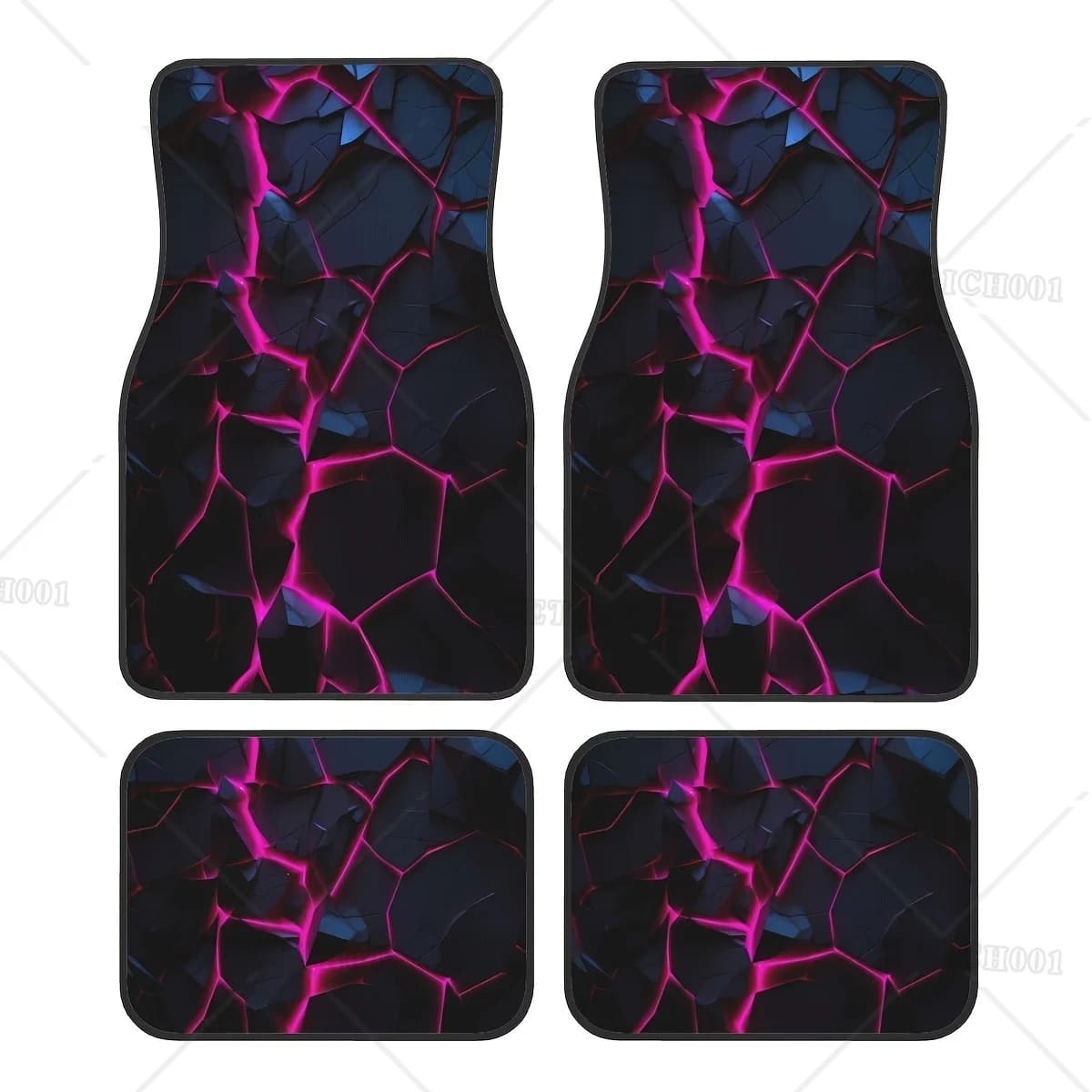 Car Rubber Mat with Finger Wash Pattern 4 Piece Universal Non-slip Car Front and Rear Waterproof And Easy To Clean