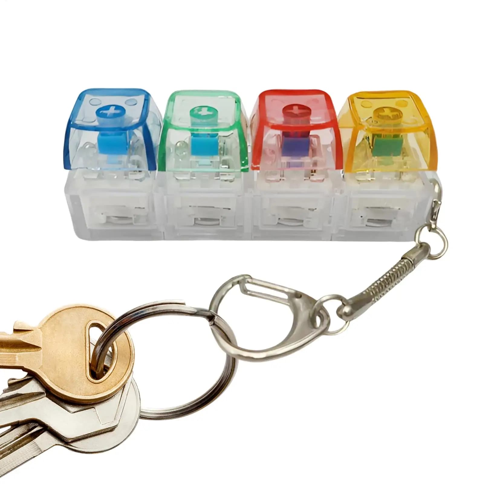 Giocattoli Antistress con 4 Tasti a Pressione, Tasti per Tastiera Meccanica, Portachiavi Rilassante per Ufficio, Regalo per Bambini e Adulti