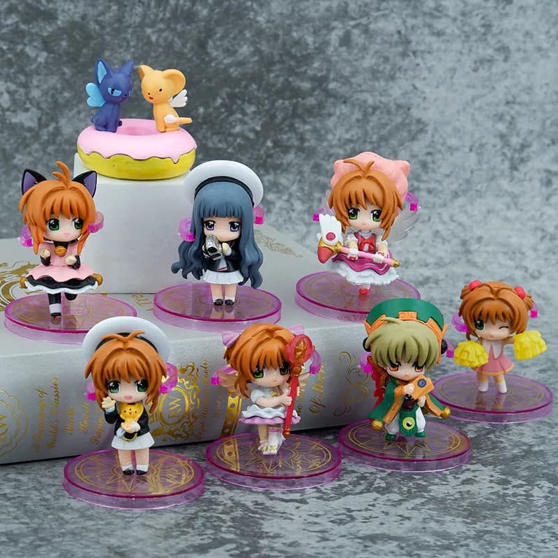 Set di 8 Pezzi Card Captor Sakura, Statuette in Vinile Carine, Collezione di Action Figure, Modellini da Collezione