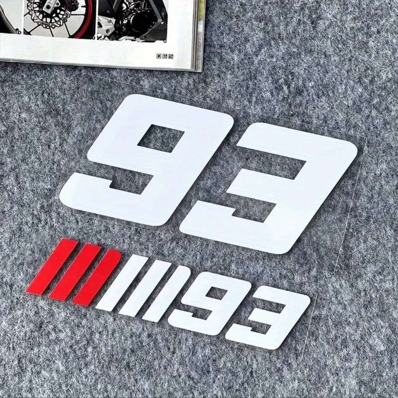 1SET Cool "93" Race Number Decal Pack, Ideal for Phone Cases, Notebook Covers, Water Bottles with Speed Vibe