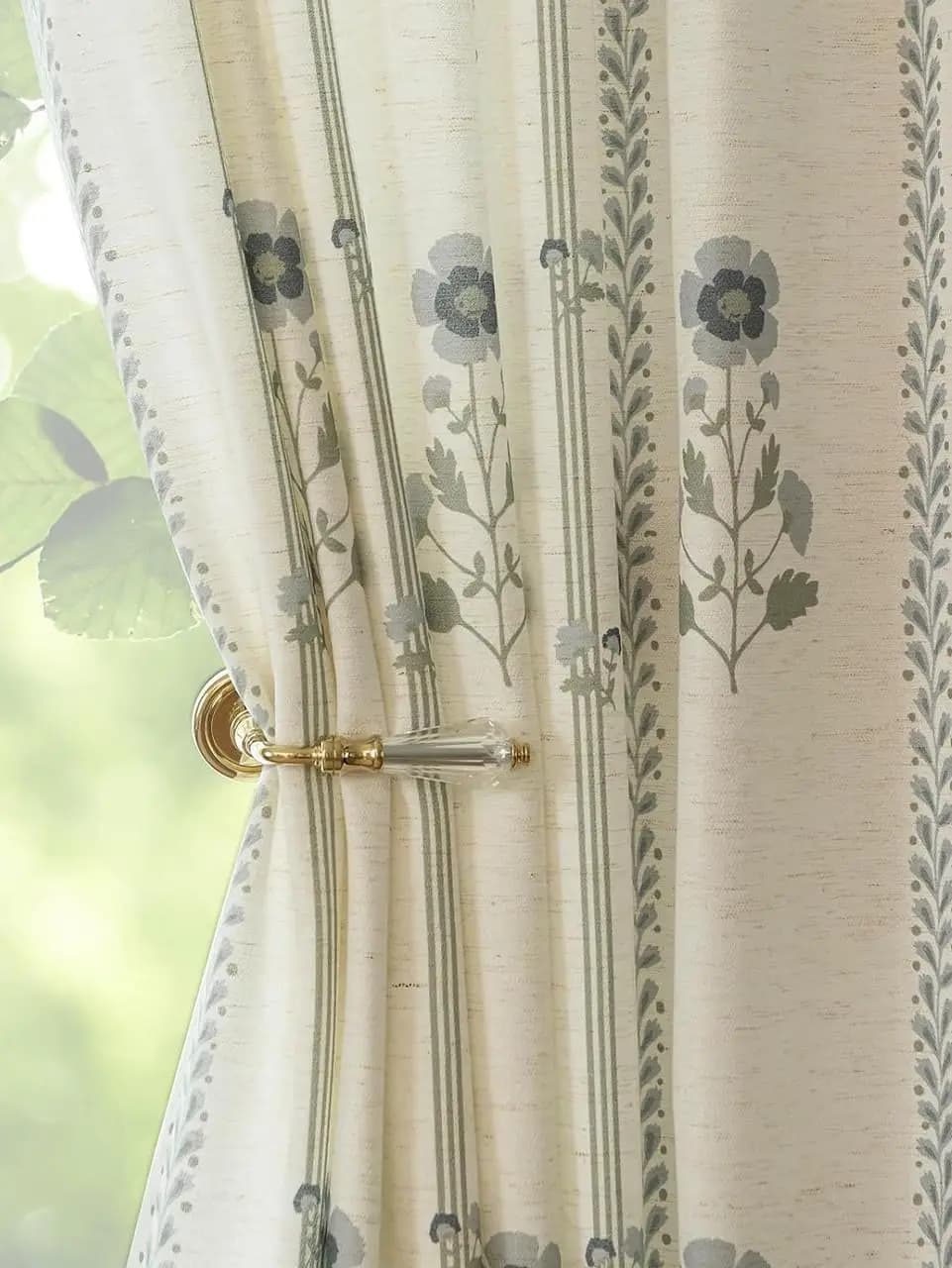 Tende Plissettate a Pieghe 84 Pollici - Drappeggi Floreali Filtranti la Luce per Soggiorno, Set di 2 Pannelli