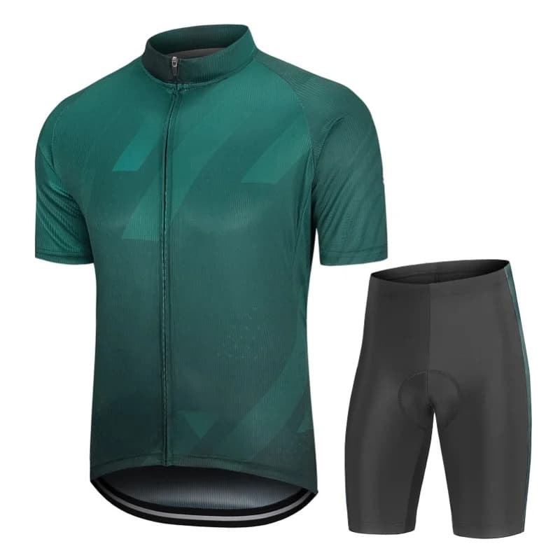 Set di abbigliamento da ciclismo da uomo con maglia a maniche corte traspirante, ad asciugatura rapida e comoda, e pantaloncini imbottiti