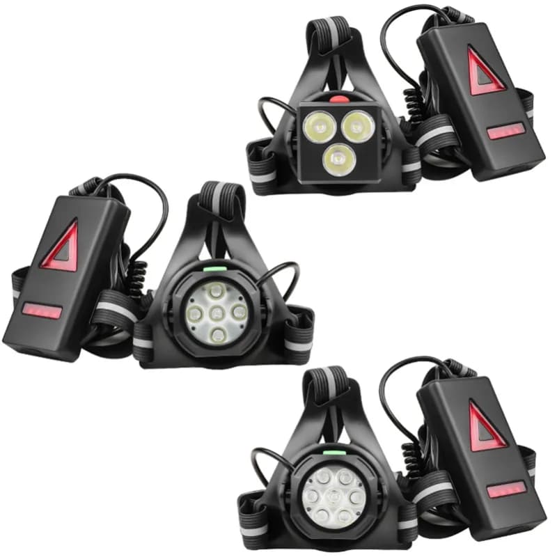 Lampada frontale per petto a LED ultra luminosa Spia rossa Luce per bici Luce notturna ricaricabile Luce per zaino Cinghie riflettenti