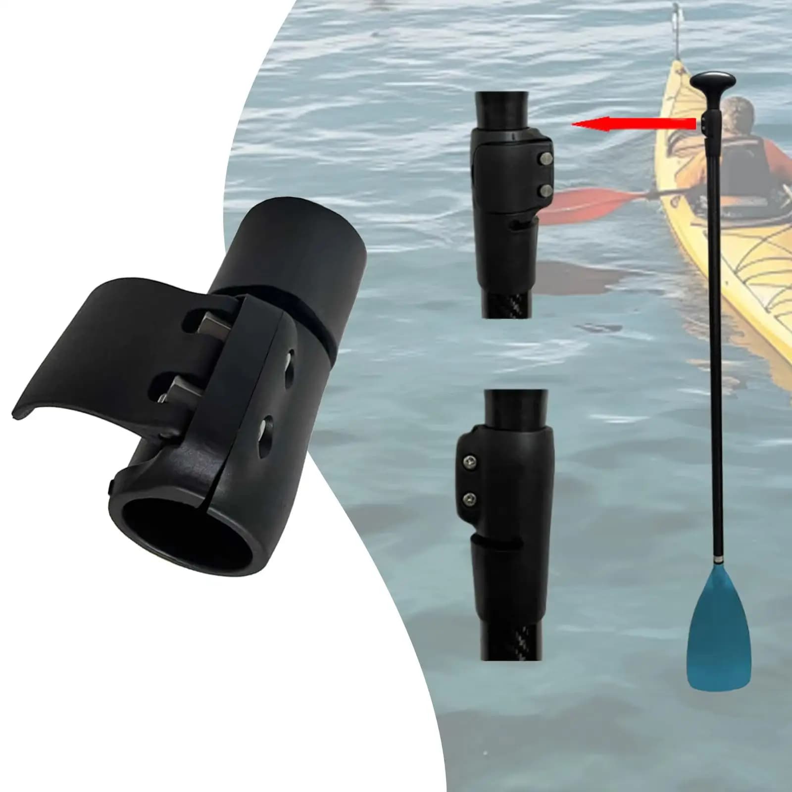 Morsetto per pagaia Parti a sgancio rapido Accessorio Morsetto per albero della pagaia Clip di regolazione per sport acquatici all'aperto Canoa Barche Kayak