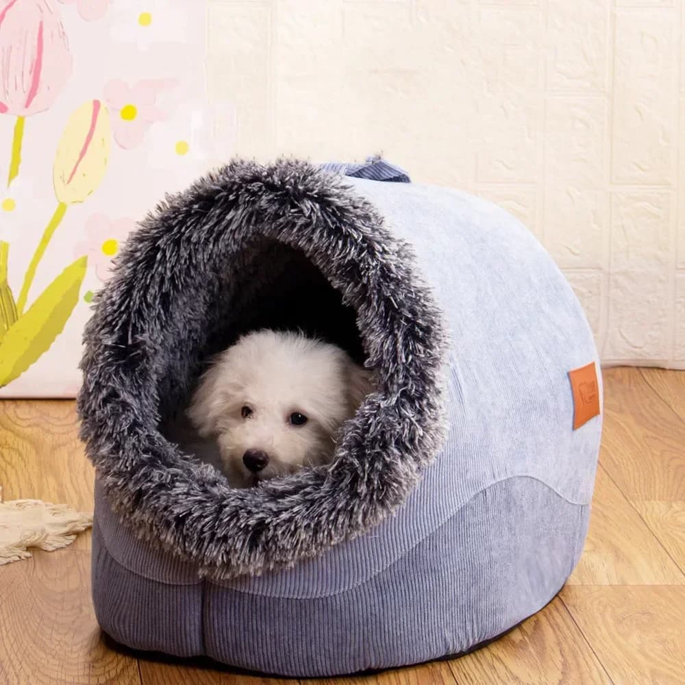 Cuccia per cani/gatti Confortevole autunno e inverno Capelli lunghi a righe Nido portatile Cuccia per animali addensata calda Cuccia per animali domestici Antigraffio