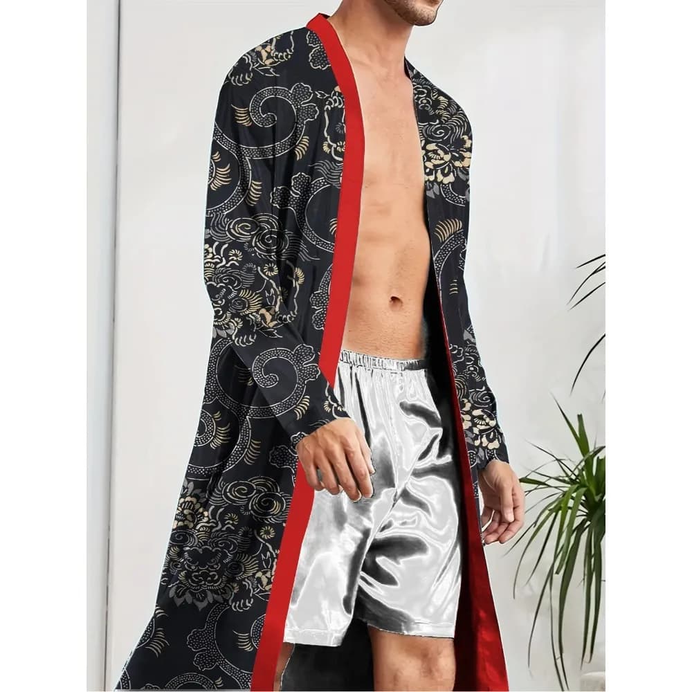Men's Trendy Leisure Home Quick Drying Entertainment Nightie for Men, Digital Printed Fun Men's Funny Pajamas