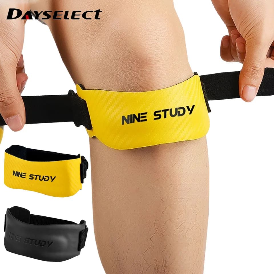 Fascia di supporto stabilizzatrice per tendine rotuliano regolabile con cinturino per ginocchio rotuleo per calcio, basket, corsa, maglione, palestra, squat
