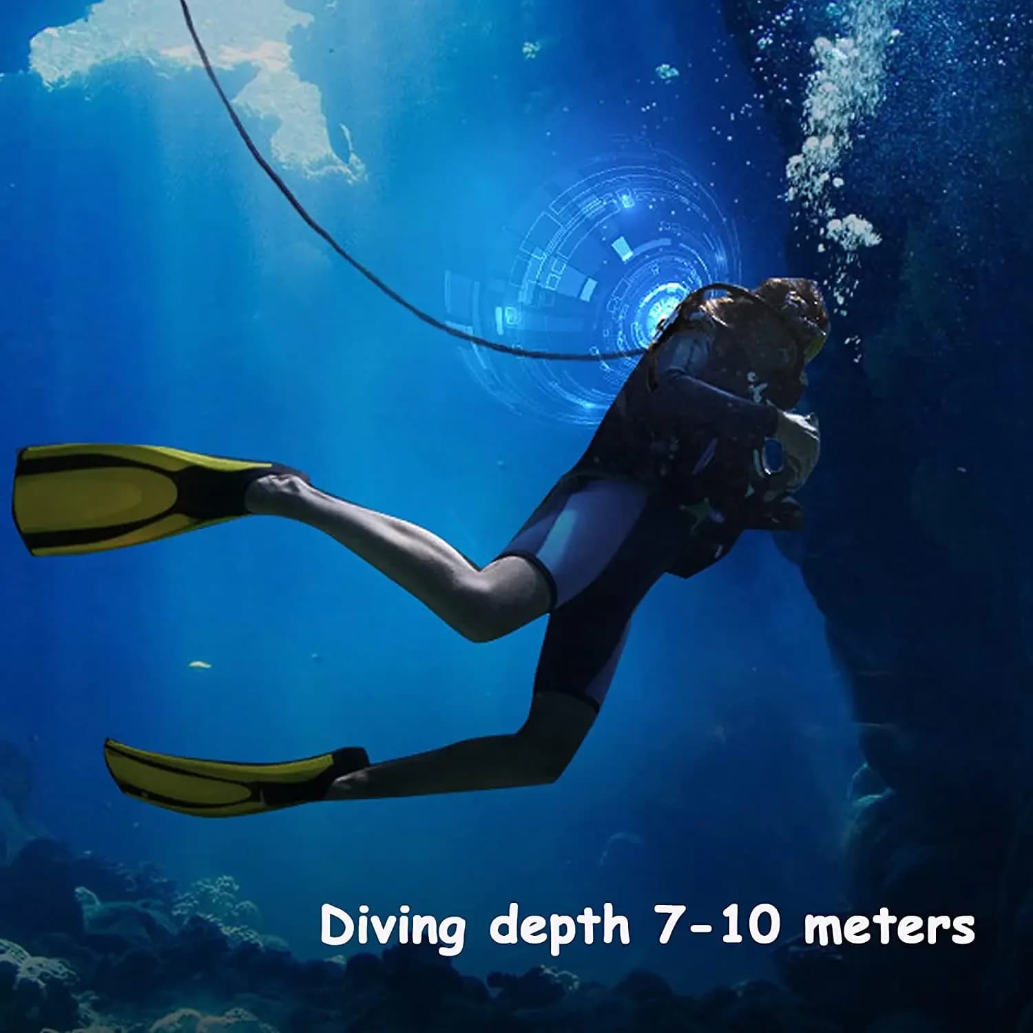 Attrezzatura Subacquea Gold Seller 10m, Respiratore per Snorkeling, Tubo di Respirazione Subacquea 2.7/5h, Bombola Ricaricabile Senza Serbatoio
