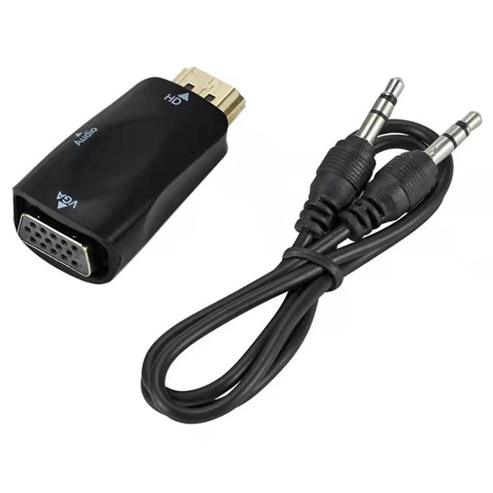 Convertitore cavo audio Mini HDMI-compatibile con VGA Convertitore cavo audio 1080P con jack audio da 3,5 mm per display del computer portatile TV Box
