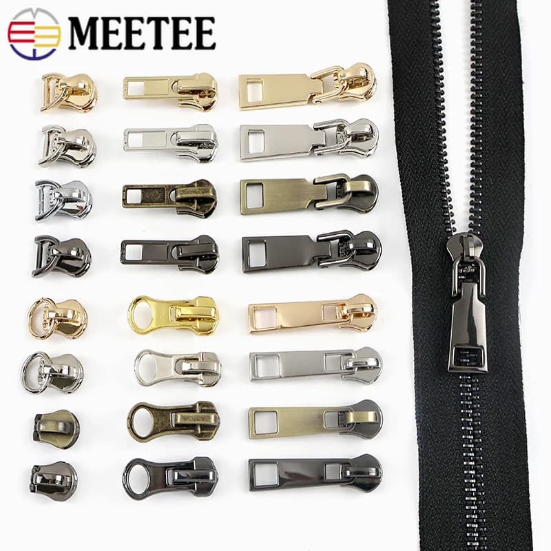 10/20 pezzi Meetee 5 # Cursori per Cerniere Metalliche, Decorazione per Abbigliamento e Borse, Teste di Ricambio per Cerniere, Accessori per Cucito Fai-da-Te