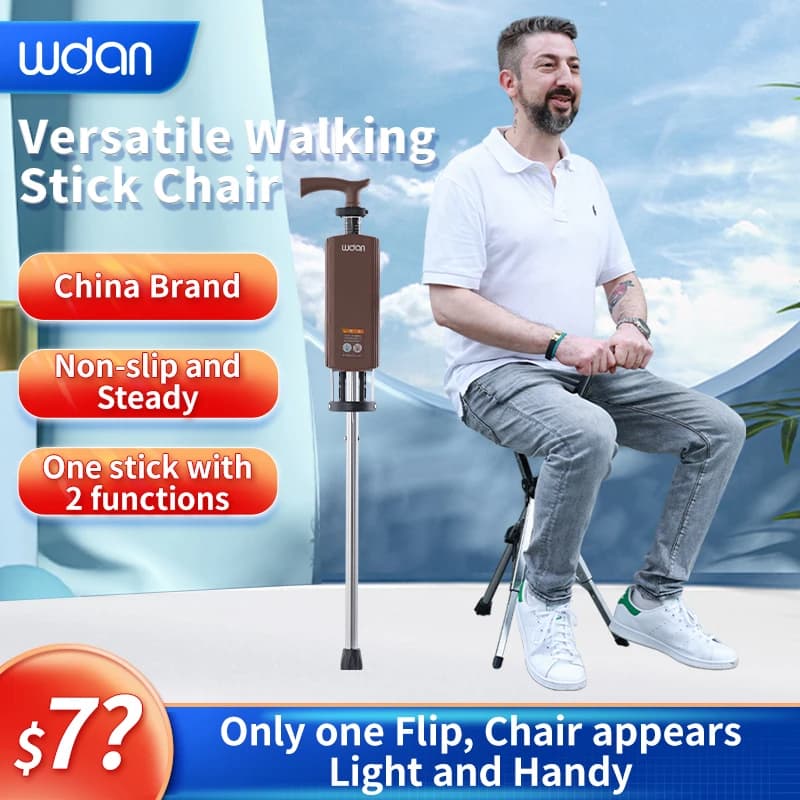Bastone per sedile WojanPalo da trekking portatile Bastone da passeggio pieghevole con sedile Bastone da passeggio con sedia Sedia pieghevole in lega di alluminio c