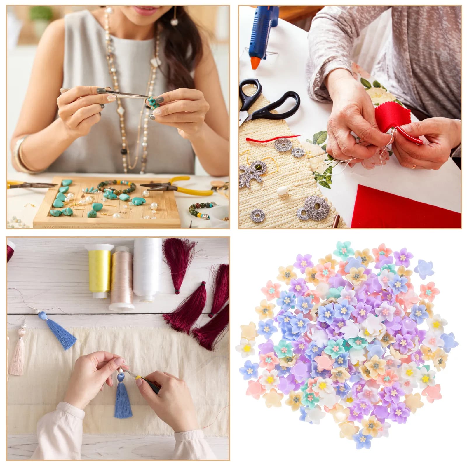 200 Pezzi di Ciondoli Floreali in Resina, Decorazioni Delicate per Artigianato, Accessori Fai-da-te per Cover di Telefoni, Ornamenti Fatti a Mano per Abiti e Borse