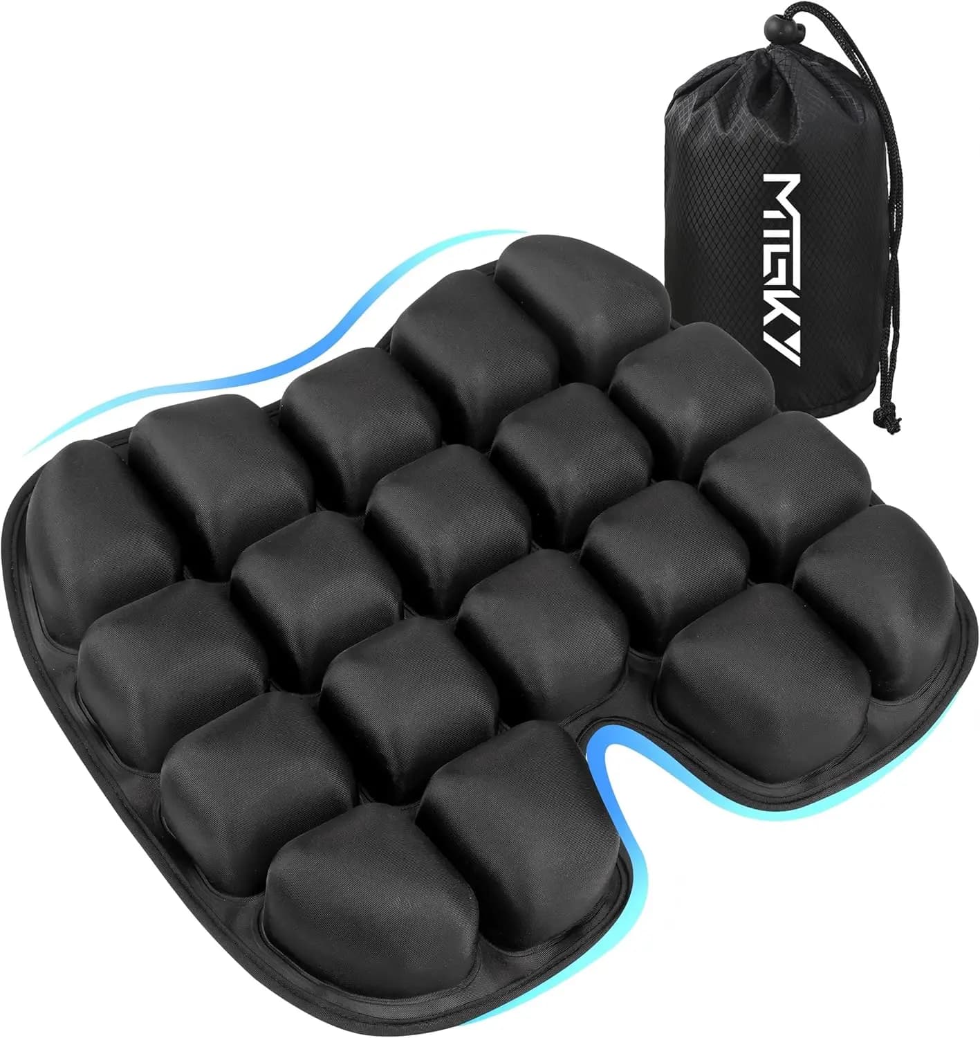 Cuscino Gonfiabile Migliorato per Viaggi, Sollievo dal Dolore al Coccige, Cuscino Portatile Regolabile per Sedia