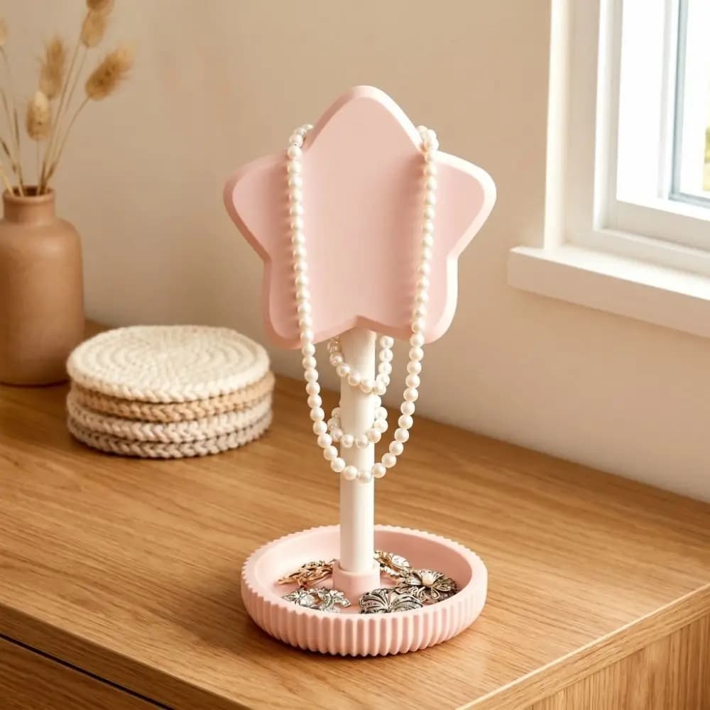 Star Headphone Stand Necklace Organizer Hair Scrunchie Holder Jewelry Storage Rack Colorful 3D Printed Earphone Hanger