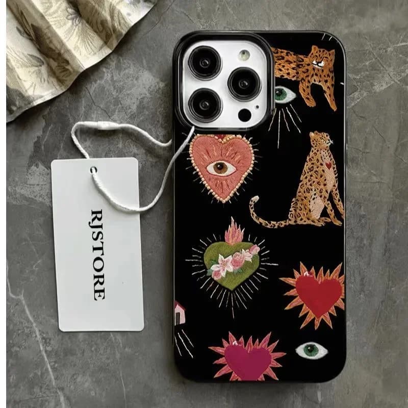 Luminous Graffiti Love Phone Case For IPhone 16 Pro Max 15 14 13 12 11 Shockproof Cover Case For IPhone X XS XR 7 8 Plus Case