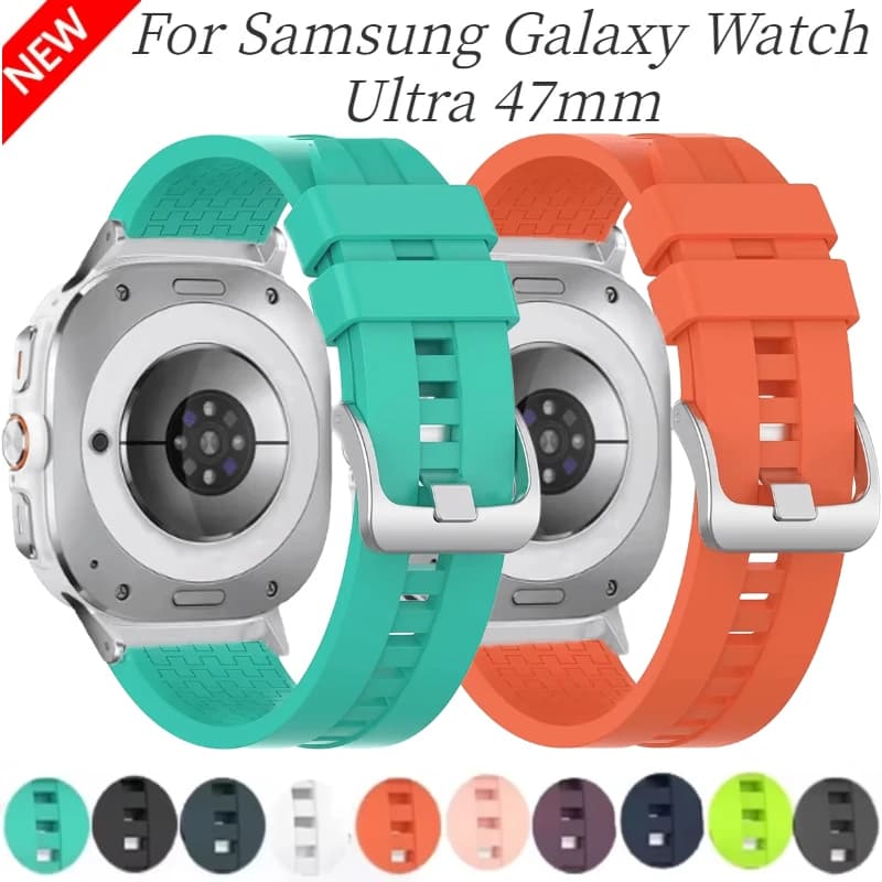 Soft Silicone Strap For Samsung Galaxy Watch Ultra 47mm Replacement Bracelet Wristband For Galaxy Watch 7 Ultra Belt Accessories