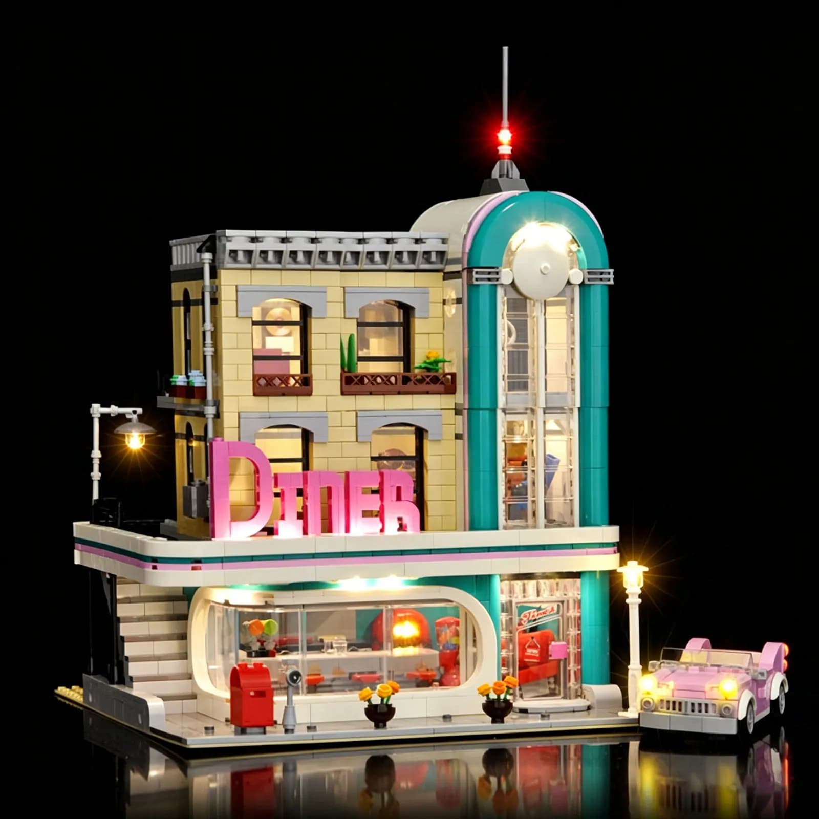 Kit di illuminazione a LED LYBMTWF compatibile con i mattoncini Lego 10260 Nostalgic Restaurant (NON include i mattoncini del modello)