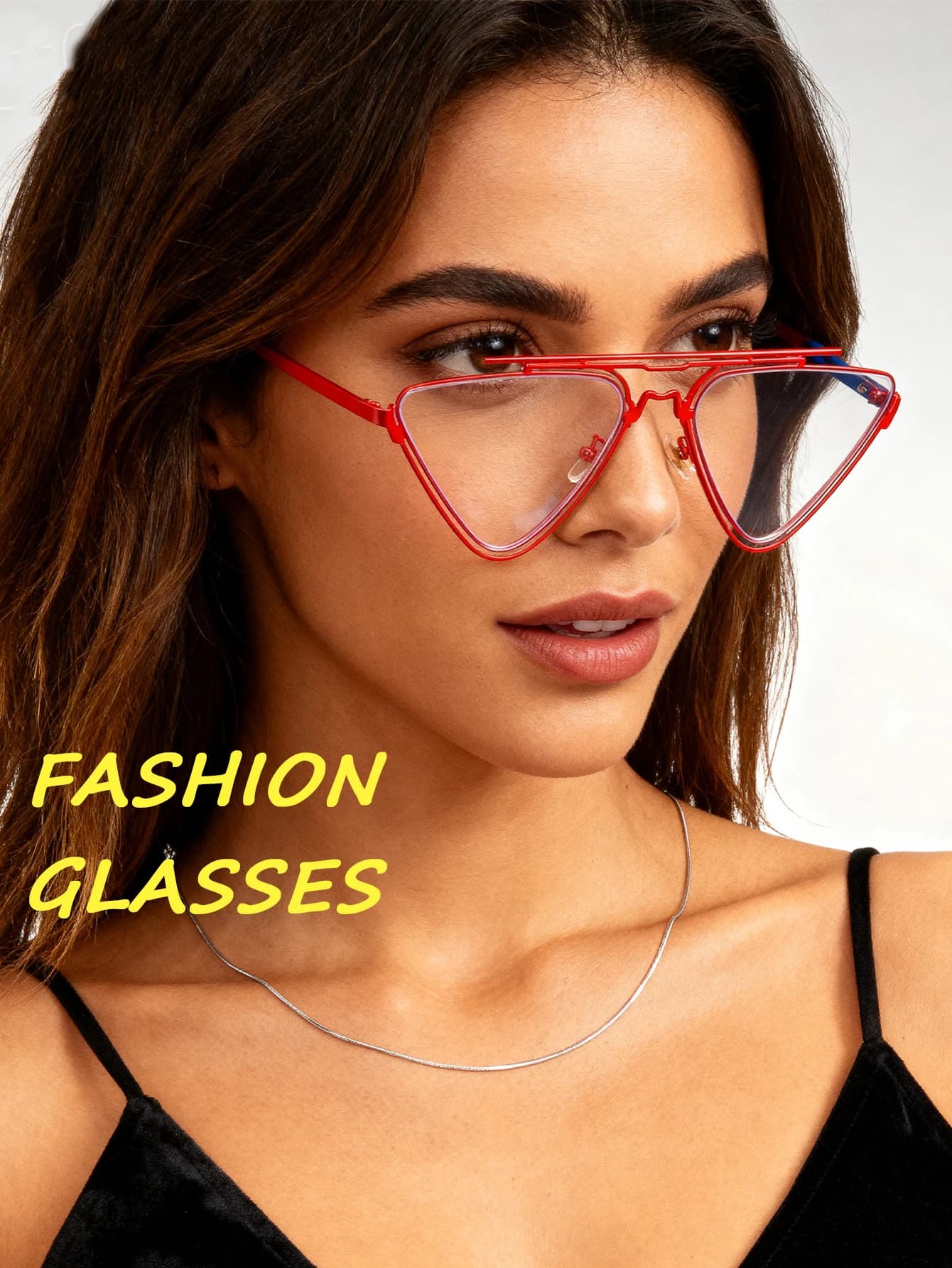 Occhiali alla moda con montatura a triangolo cavo che bloccano la luce blu, occhiali da vista con lenti piatte a doppio raggio unici e alla moda, personalizzabili ed eleganti