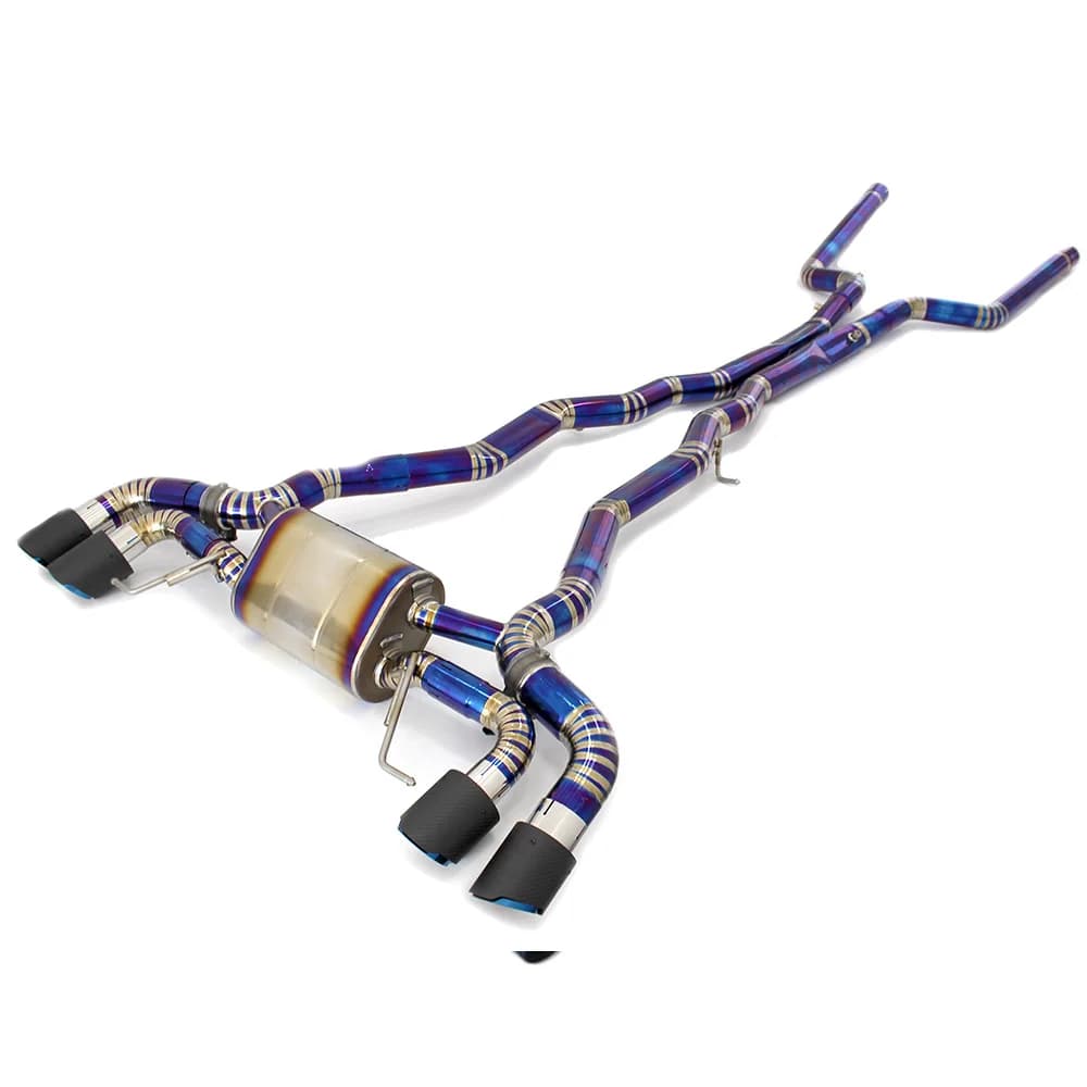 Exhaust System for F91/F92/F93 4.4T 2017-2023, Titanium Shoe Tube with Silencer