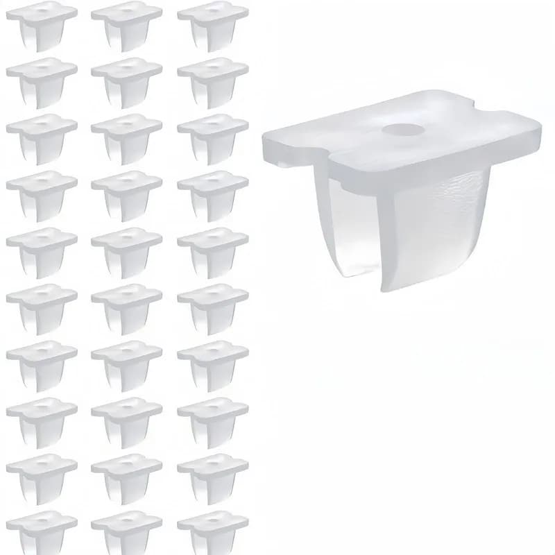 Pack of 32 LED Strip Mounting Clips, Transparent Adhesive, for Cabinet and Living Room Lighting, Easy Install, Reusable