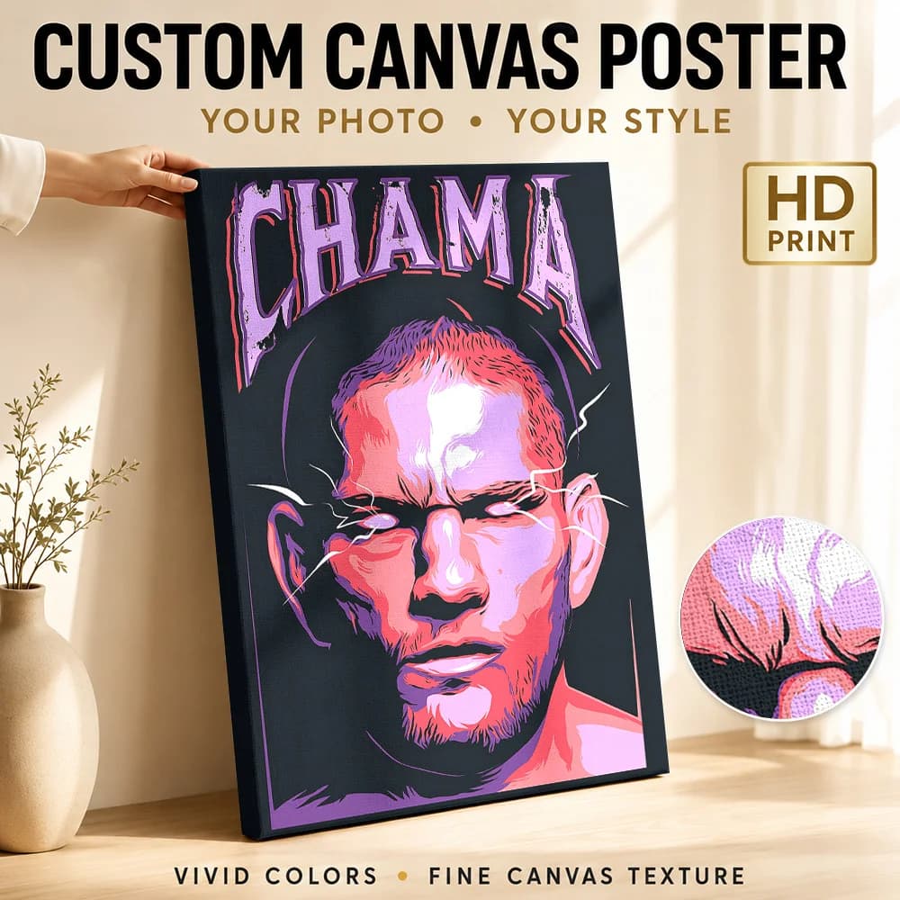 alex poatan pereira chama Framed Canvas Print Poster Customized Photo Modern Pop Culture Wall Paintings Decoration for Bedroom