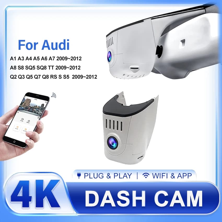 Dash Cam 4K Anteriore Posteriore Dashcam OEM Plug Play HD Per Audi A1 A3 A4 A5 A6 A7 A8 Q2 Q3 Q5 Q7 Q8 RS S S5 S8 SQ5 SQ8 TT 2009 ~ 2012
