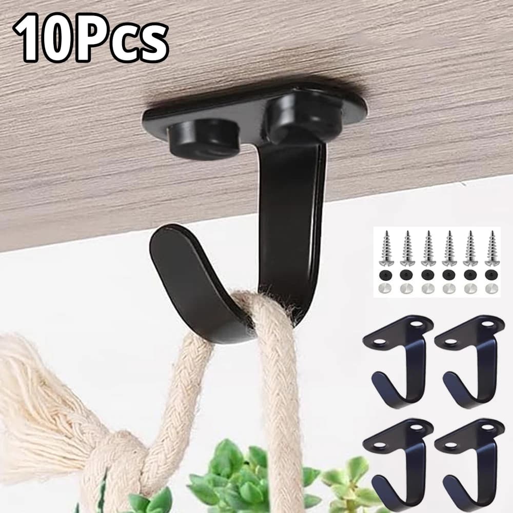 Ceiling Hooks Stainless Steel Heavy Duty Hanging Hook Top Hanger For Plant Lights, Kitchen Garage Multi-Purpose Storage Hanger