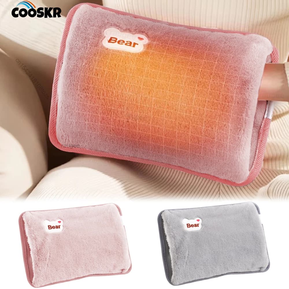 Scaldamani elettrico Guanti riscaldati portatili Riscaldamento USB Peluche Bottiglia d'acqua calda Riscaldamento Borse d'acqua Tasca calda per le mani per l'inverno