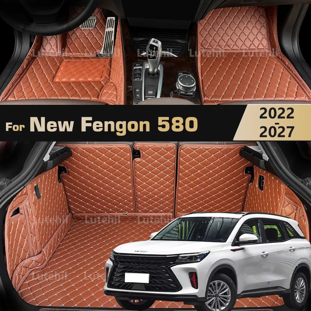Per Il Nuovo Fengon 580 DFSK 600 Cirelli 4 6/7 Sedili 2022-2027 Personalizzato Tappetino Per Auto Rilievi Del Piede Auto Copertura Completa Cargo Liner Tronco Zerbino