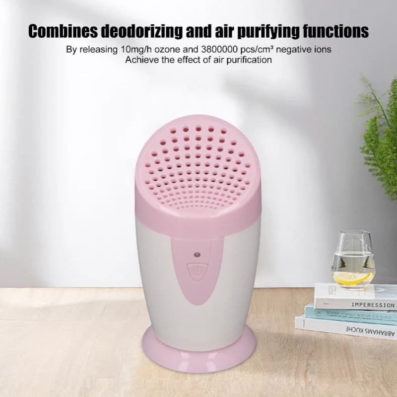 2 Mode Negative Ion Air Purifier Battery Powered Pink Portable Multifunctional For Cars Office