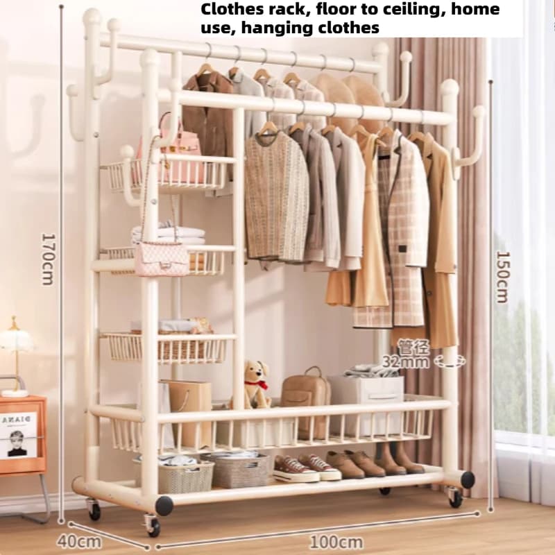 Appendiabiti da terra per soggiorno e camera da letto, scaffale salvaspazio, organizer, appendiabiti, mobili per hotel