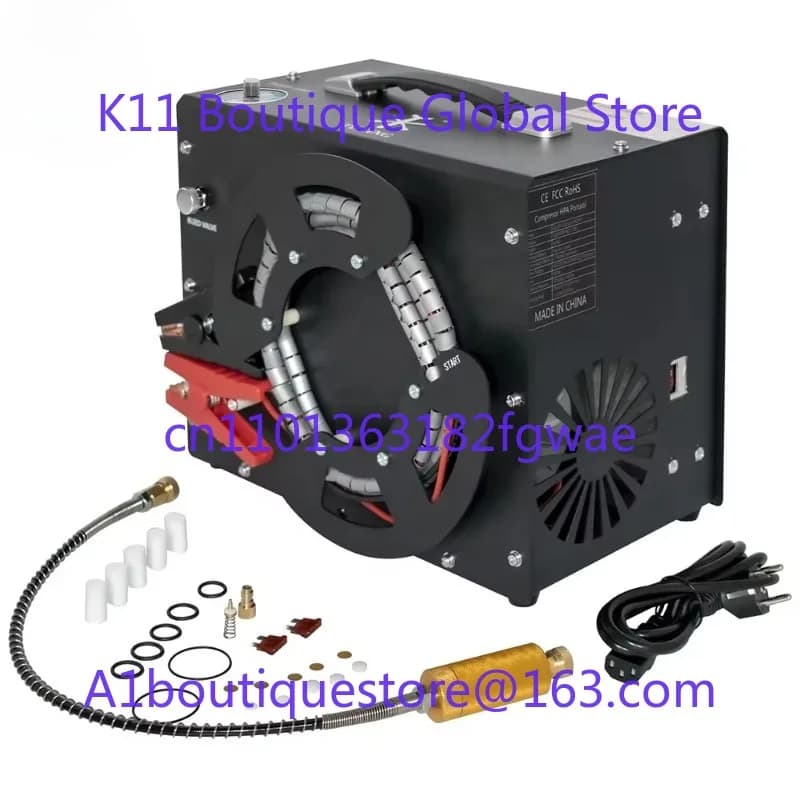 TUXING 300 Bar 4500psi Fast 12v Oil Free Power Converter Snorkeling PCP Paintball Cylinders Air Compressor