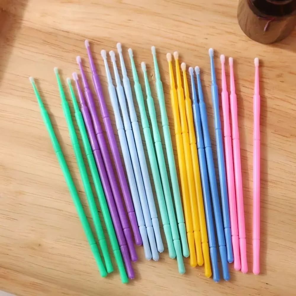 100pcs Disposable Cotton Swabs Mini Precise Application Eyelash Extension Brushes Glue Removal Mascara Applicators Daily Life