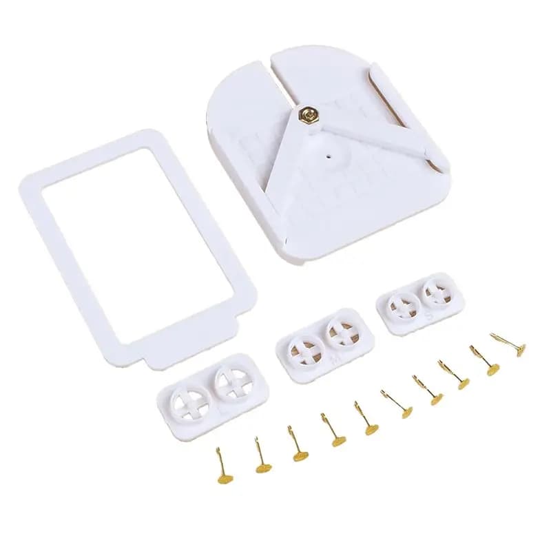 Strumento per inserire le base per orecchini in argilla polimerica, kit per la creazione di orecchini, per forniture di bigiotteria con 10 pezzi di base e chiusure per orecchini.