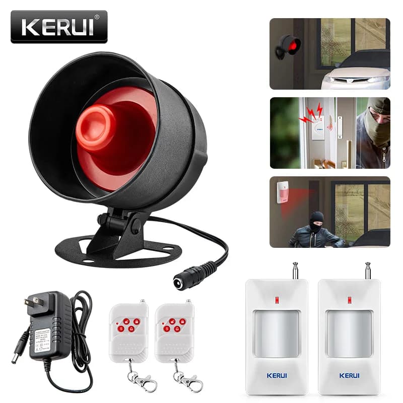 KERUI Sistema di allarme di sicurezza wireless Garage domestico 433 MHz Allarme antifurto per garage Sensore porta rilevatore di movimento PIR sicuro
