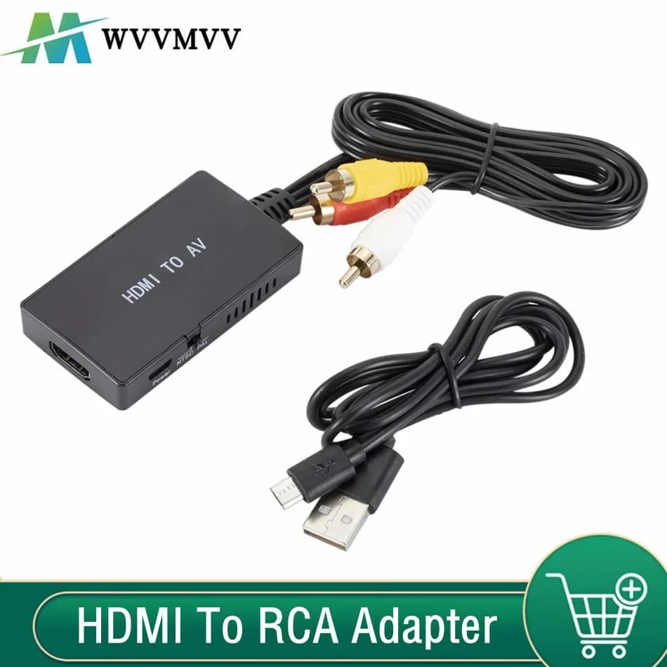 WvMvv HDMI compatible composite video converter to RCA 1080P Compatible with HDMI to AV CVSB L/R Scaler Adapter NTSC PAL