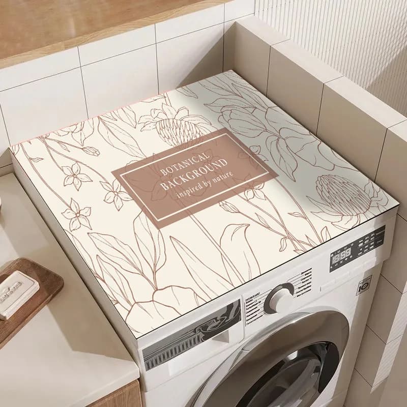 VIKAMA Refrigerator Top Dust-Proof Pad, Water-Absorbing Fireplace Drum Washing Machine Cover Protection Mat, Home Decoration