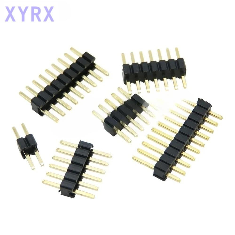 10 PZ 1.27mm 1.27 Spille Intestazione Singola Fila Maschio Breakaway PCB Board Connettore Pinheader 1*2/4/5/6/8/10/12/15-40p 50p Per Arduino