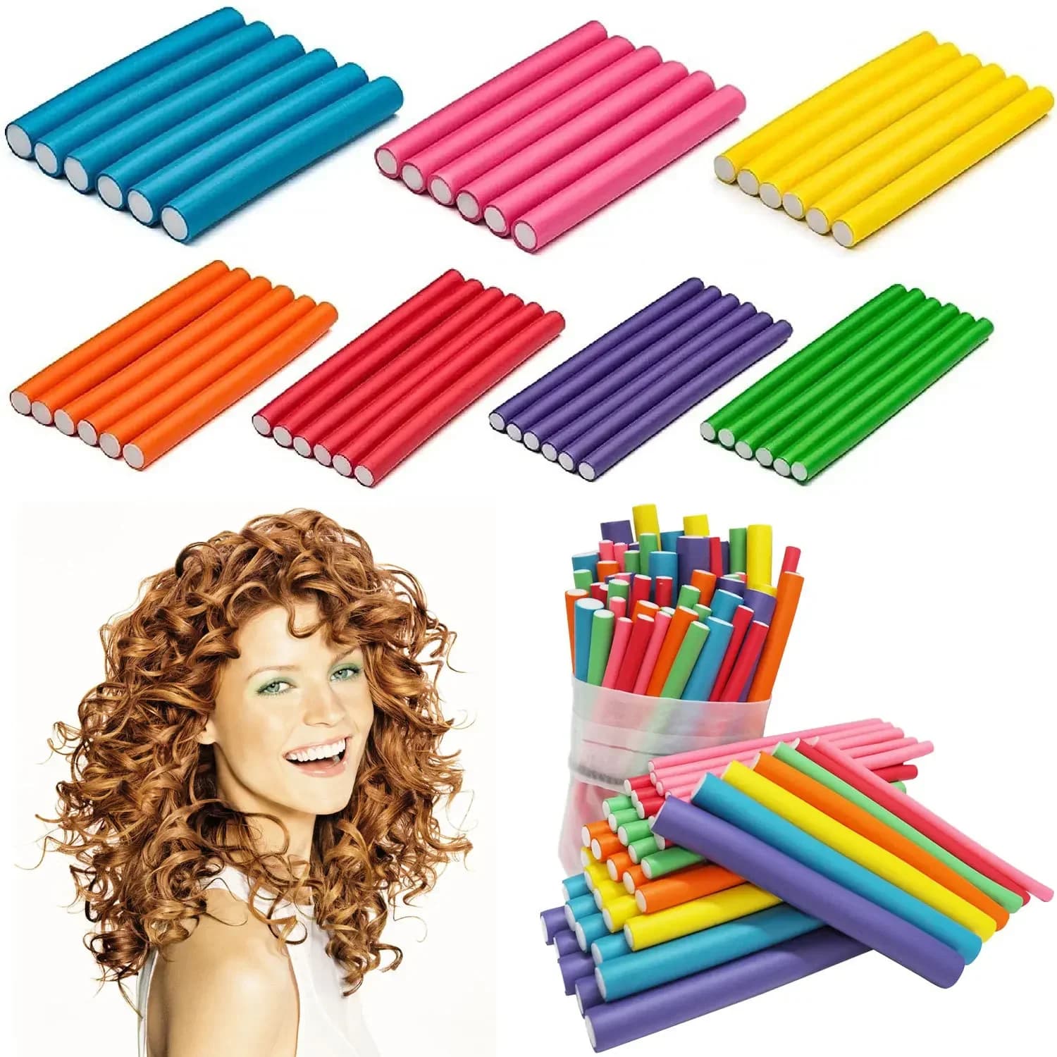 10 pcs/Lot Without Heat Curling Rod Sponge Soft Hair Bigodino Snail Bendy Twist Hairstyle Tool Hairdressing Hairdressing Tools