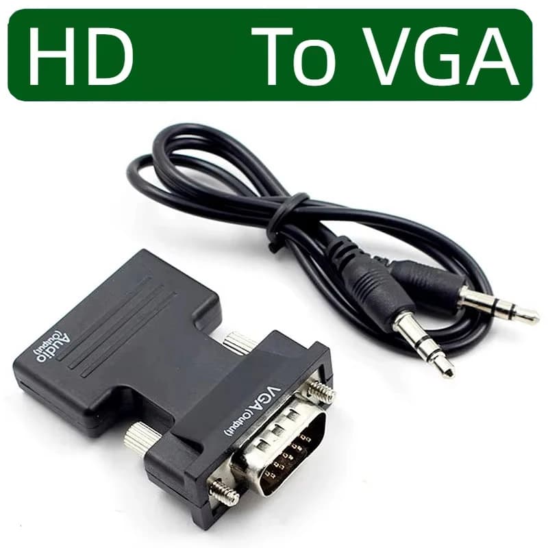 Adapter converter female- HDMI compatible male VGA with 3.5 mm audio jack cable for PS4 monitor PC laptop monitor TV