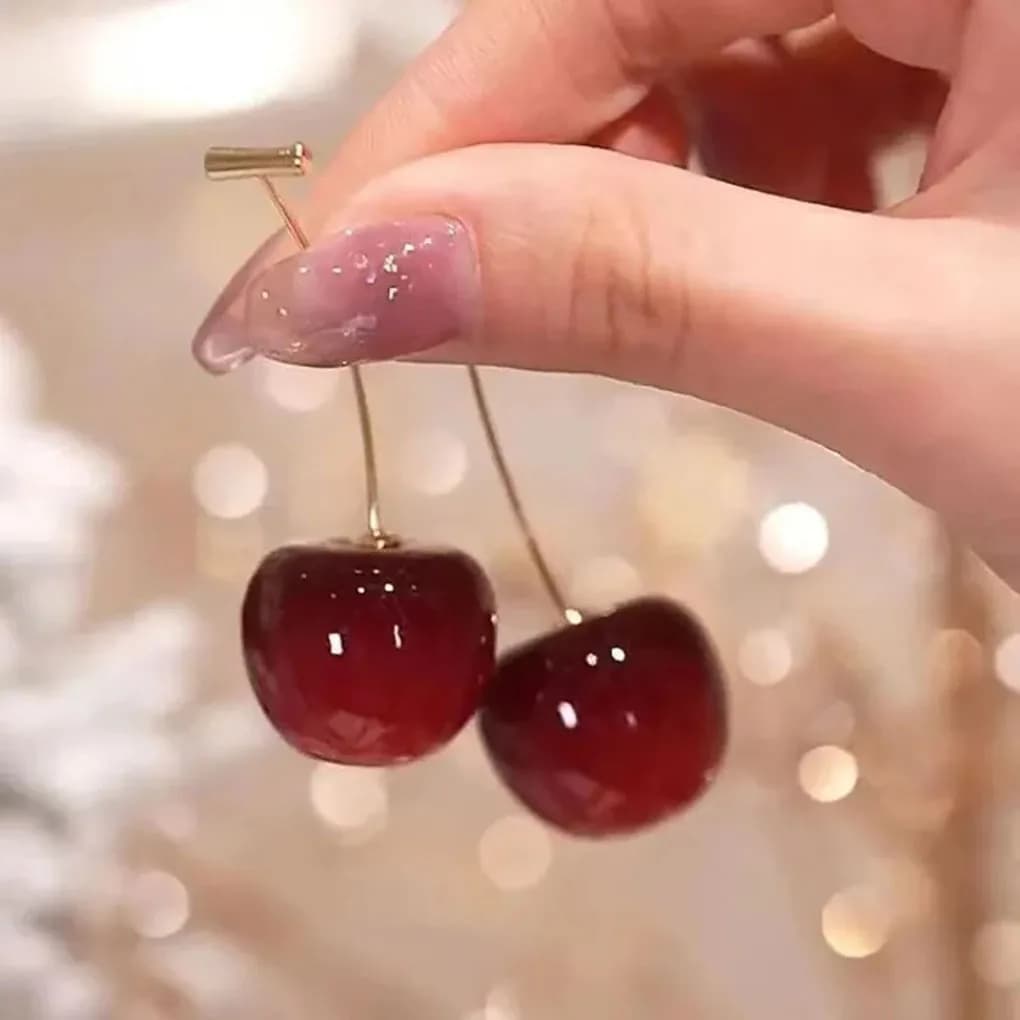 Accessori per donna Orecchini con ciliegia rossa per donna Dichiarazione di frutta Orecchini pendenti Festa di nozze Gioielli coreani Regalo Mujer