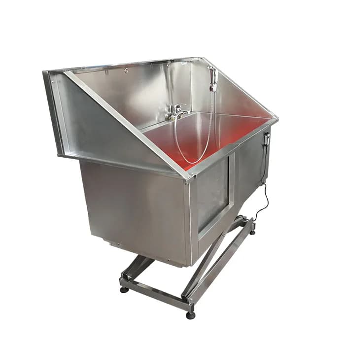 Stainless Steel Veterinary Bathtub with Hairdryer, Spa Bath for Dogs with Automatic Lift, Dog and Cat Bath