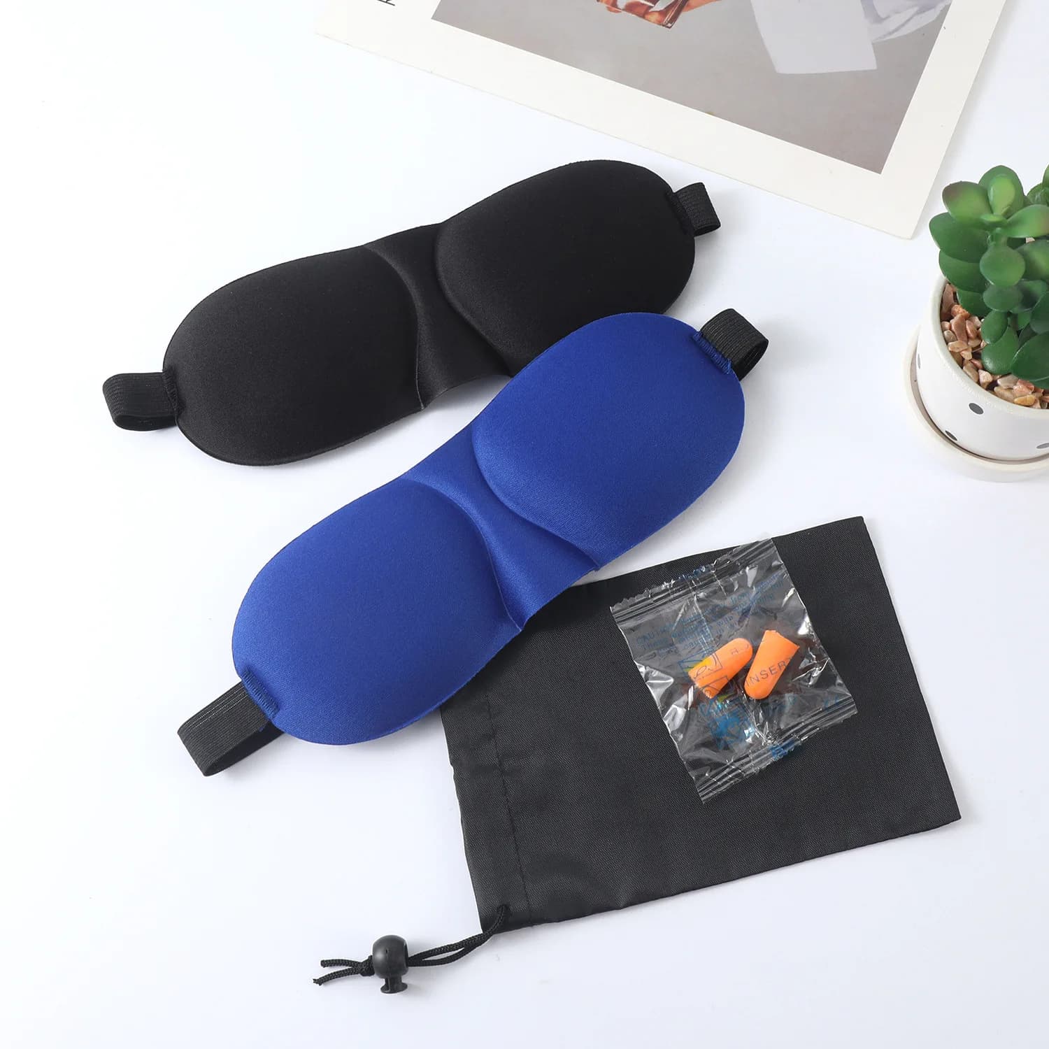 3D sleeping mask Eye mask with ear case and cap for traveling Yoga Pisolino Cover for light and breathable eyes for women and men