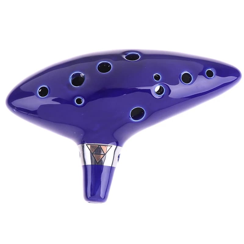 1Pc Blue Musical Instrument Ocarina Flute 12 Hole Ocarina Ceramic Alto C Legend Of Ocarina Flute Ocarina Inspired Of Time