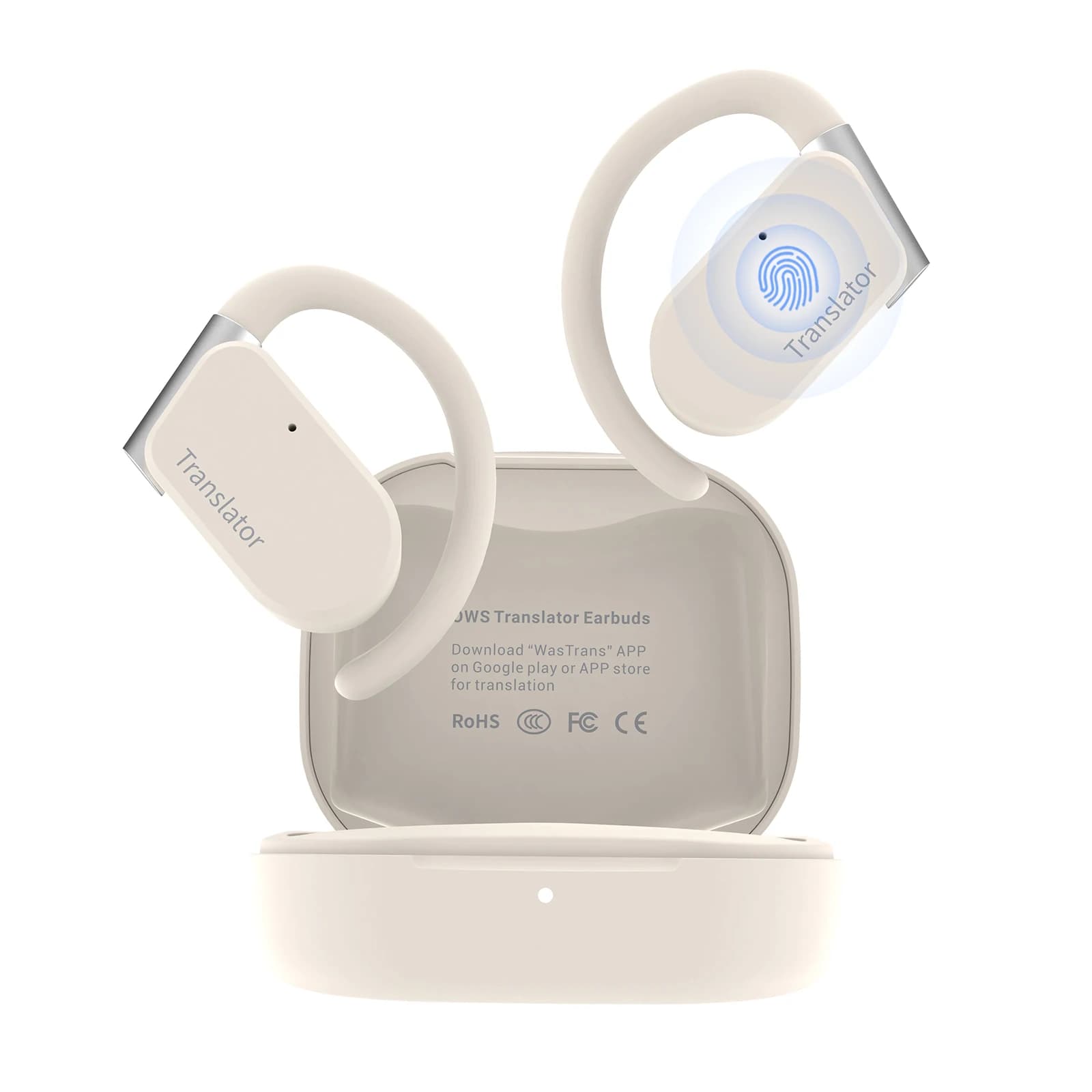 Auricolari traduttore Wooask M9, cuffie bidirezionali per traduzione vocale in tempo reale, 144 lingue con 11 pacchetti offline, precisione del 98%
